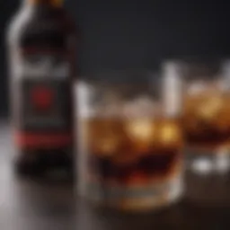 An elegant glass showcasing the perfect whiskey and coke blend