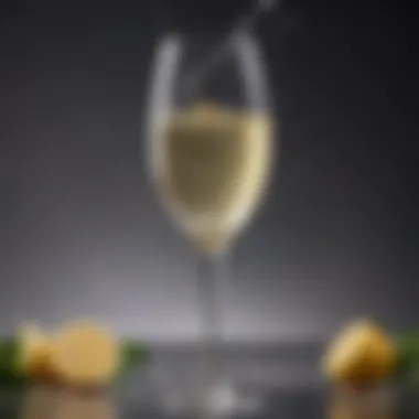 Effervescent Prosecco Bubbles rising in a sparkling glass of Prosecco, capturing its effervescence