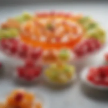 Assorted Platter of Jello Desserts A beautifully arranged platter of assorted jello desserts