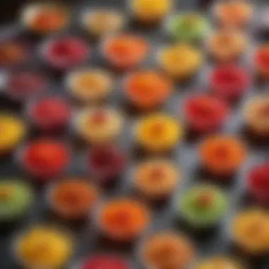 Colorful Asian Jello Snacks A vibrant array of colorful jello snacks served in elegant bowls