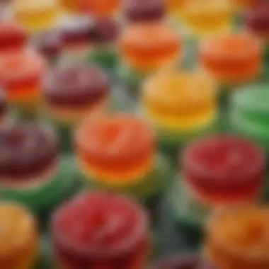 Close-up of a traditional jello snack with intricate patterns