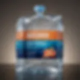 A close-up view of bagged water showcasing its unique packaging.