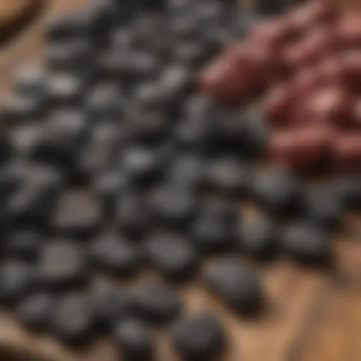 Assortment of BBQ coal starters on a wooden surface