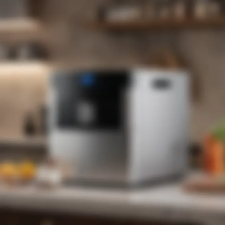User-friendly interface of a countertop ice maker demonstrating its features