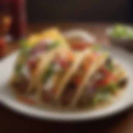 A vibrant plate of gourmet tacos showcasing diverse fillings.