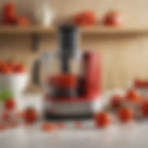 Sleek food processor with tomato dicing capabilities