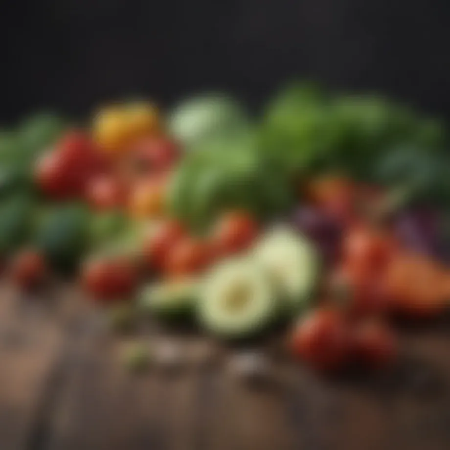 Selection of fresh vegetables suitable for a keto diet