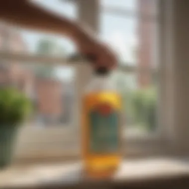 DIY window cleaning solution in spray bottle