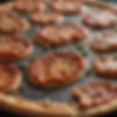 A close-up of a high-quality pizza stone showcasing its surface texture and heat retention features.