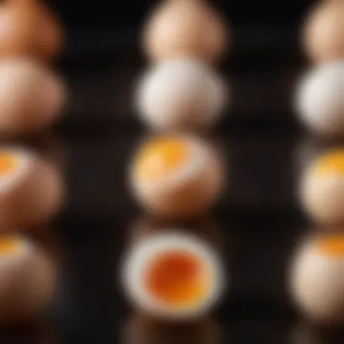 Egg boiling techniques displayed visually