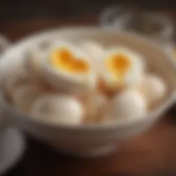 Perfectly boiled eggs in a bowl
