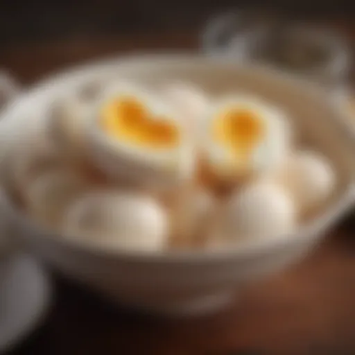 Perfectly boiled eggs in a bowl