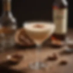 Elegant Brandy Alexander cocktail garnished with nutmeg