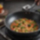 Close-up view of the Breville stir fry pan showcasing its non-stick surface