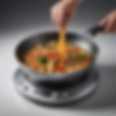 Ergonomic Design of Breville Stir Fry Pan Different angles of the Breville stir fry pan highlighting ergonomic design