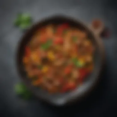 Plated Dish from Breville Stir Fry Pan A beautifully plated dish prepared using the Breville stir fry pan
