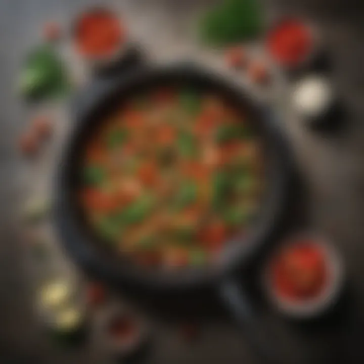The Breville stir fry pan with vibrant vegetables highlighting cooking versatility