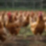 Cage-free chickens roaming freely in a pasture.