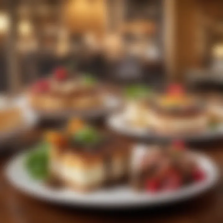 An array of main dishes that reflect the variety and quality of the Cheesecake Factory menu.