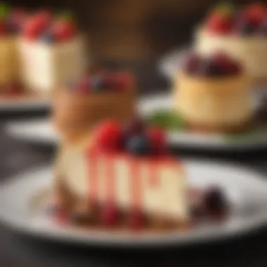 Decadent Dessert Choices A selection of delectable cheesecakes and desserts offered at the restaurant