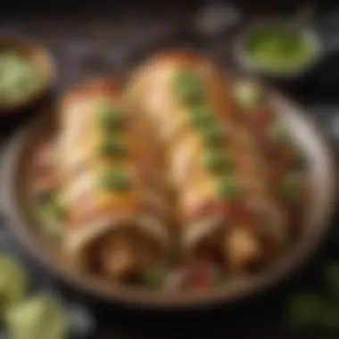 Satisfying Plate of Chicken Enchiladas Finished plate of chicken enchiladas ready to enjoy