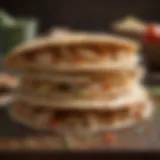Fresh tortillas stacked for quesadillas