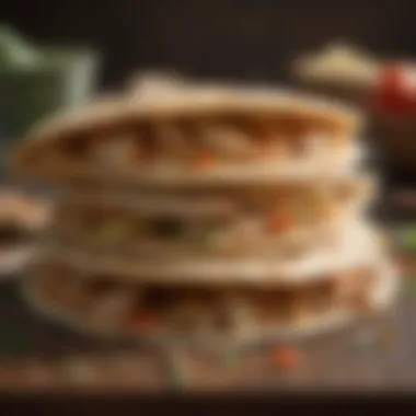 Fresh tortillas stacked for quesadillas