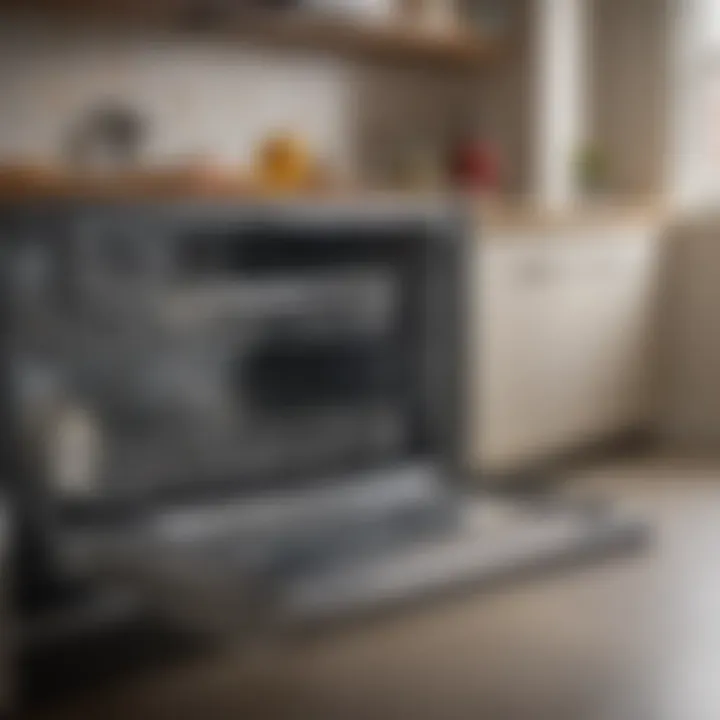 Before-and-after comparison of a dishwasher's exterior appearance