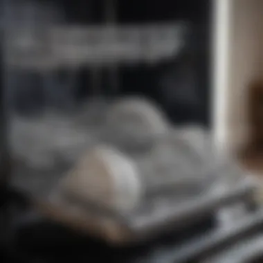 Close-up view of a clean dishwasher interior showcasing shiny surfaces