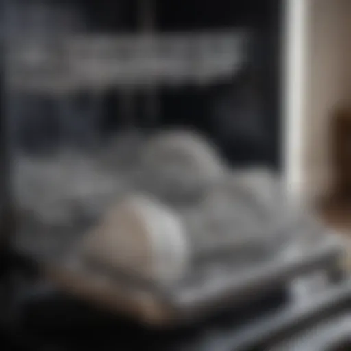 Close-up view of a clean dishwasher interior showcasing shiny surfaces