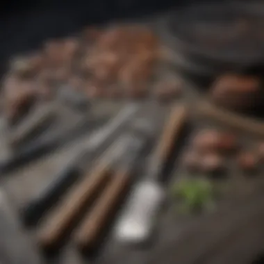 Essential Tools for Grill Maintenance A variety of cleaning tools arranged neatly