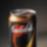 Close-up of a cola-flavored energy drink can