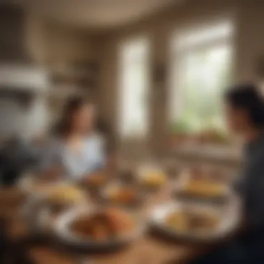 Enjoying the Comfort of Home-Cooked Meals A person enjoying a home-cooked meal in a cozy setting