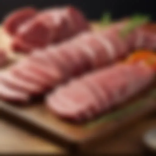 Variety of lean meats on a wooden cutting board