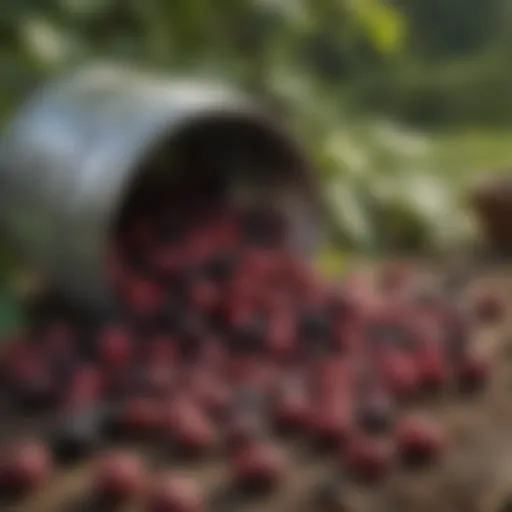 Bountiful mulberry harvest in a lush garden