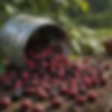 Bountiful Harvest of Mulberries Bountiful mulberry harvest in a lush garden