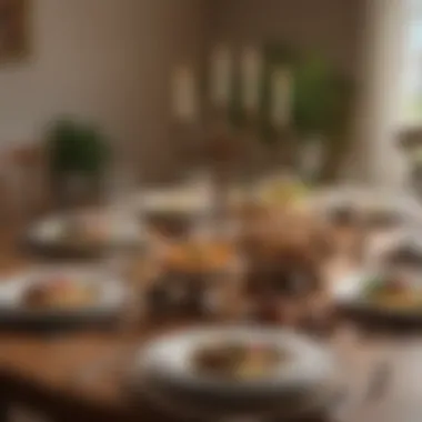 A beautifully set Passover table ready for celebration