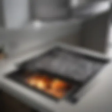 Before and after of an oven hood filter cleaning