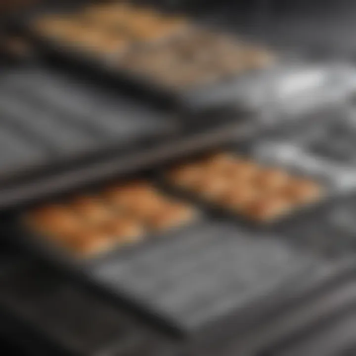 Various types of oven hood filters lined up