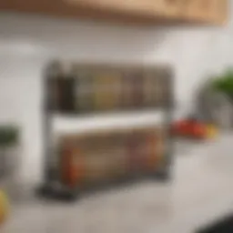 Elegant countertop spice rack displaying a variety of spices