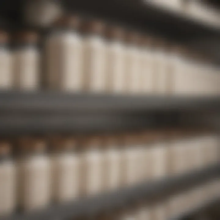 An airtight container filled with dry milk powder