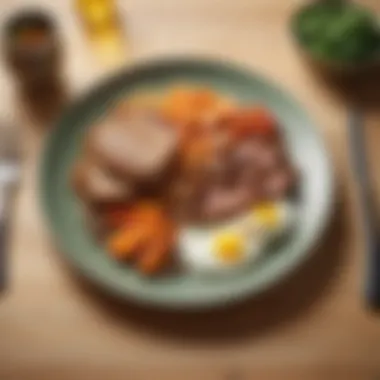 A beautifully arranged plate of a diabetic-friendly meal showcasing a balanced diet