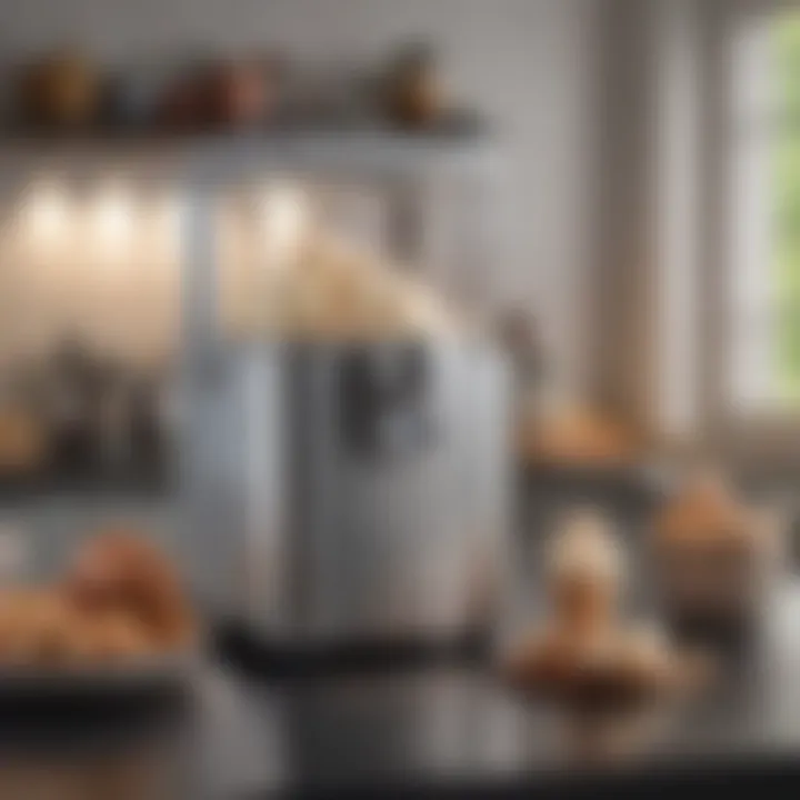 A classic ice cream maker in a modern kitchen setting