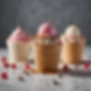 An array of toppings and mix-ins displayed elegantly for ice cream customization