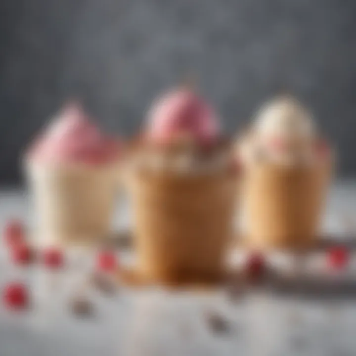 An array of toppings and mix-ins displayed elegantly for ice cream customization