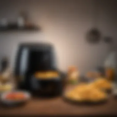 Setting Up the Air Fryer Air fryer set with temperature and timer display