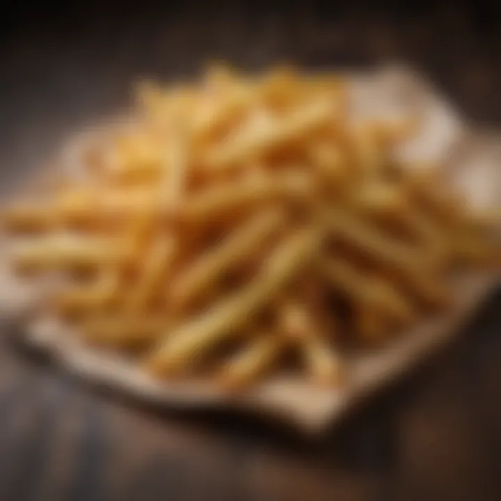 Golden-brown finished French fries ready to be served