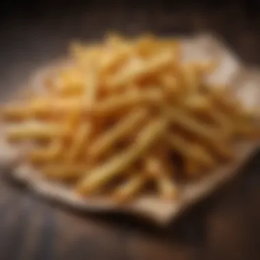 Perfectly Cooked French Fries Golden-brown finished French fries ready to be served