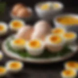 Beautifully arranged hard boiled eggs on a plate