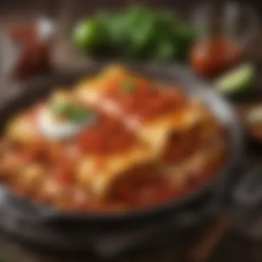 Sizzling enchiladas topped with a rich red sauce